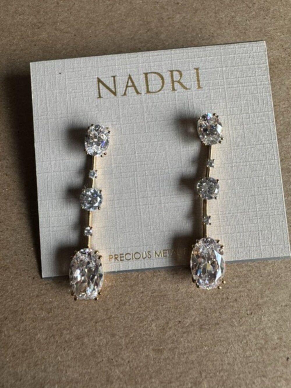 NADRI - mixed-shaped cubic zirconia earrings -gold